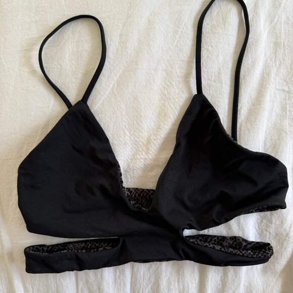 ACACIA Black & Animal Print Strappy Bikini Set Size Small - Picture 3 of 4
